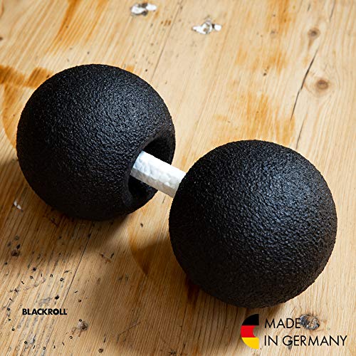 Blackroll DUOBALL 08 – Double Massage Ball for Back, Neck, and Shoulders – Compact Self-Massage Tool for Muscle Relaxation, Mobility & Recovery, Black, 6.3" x 3.2" - size: DUOFLEX 12cm (4.7")