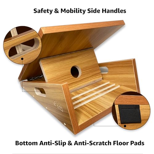 BAM Athletica Slant Boards for Exercise – Adjustable Wooden Calf Stretcher Incline Board for Calf Stretching, Squats, Physical Therapy, Plantar Fasciitis, Knee, Foot & Ankle Rehab, Velour Slant Board - color: Premium Slant Board | Large Full Coverage