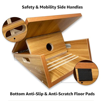 BAM Athletica Slant Boards for Exercise – Adjustable Wooden Calf Stretcher Incline Board for Calf Stretching, Squats, Physical Therapy, Plantar Fasciitis, Knee, Foot & Ankle Rehab, Velour Slant Board - color: Premium Slant Board | Large Full Coverage