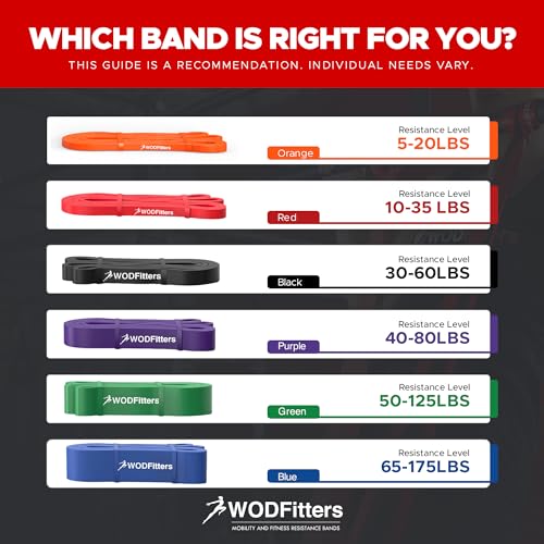WODFitters Pro Series Pull-Up Assistance Bands – Premium Resistance Loop Bands for Assisted Pull Ups, Muscle Ups, Strength Training & Mobility – Durable Bands for Functional Fitness - color: #6 Grey