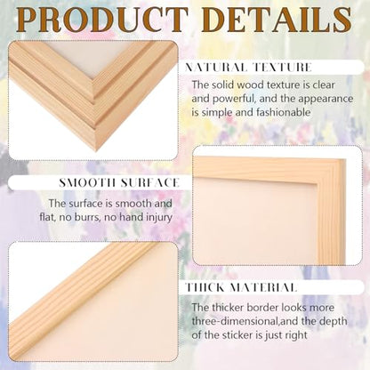 20 Pcs Wood Canvas Boards 11.8x7.9Inch/ 9x7.5Inch/ 7 x 7.5 inch/ 6x6Inch/ 4.7x4.7Inch Unfinished Wood Canvas Panels Kit Wooden Panel Boards Wooden Paint Pouring Panels for Painting Pouring Art Crafts