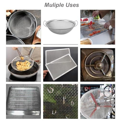 304 Stainless Steel Mesh 40Mesh, 15.7"x47.2"(40x120cm) Metal Mesh Screen, Woven Fine Wire Mesh, Filter Mesh Easy to Cut for Vent Covers, Cage, Garden, Window Screen and DIY Project | 0.21mm Sturdy Wire Metal Mesh Sheet, Easy to Cut, Rustproof & Heat-Resis