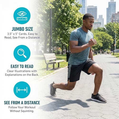 Bodyweight & Dumbbell & Suspension2 Workout Cards - 150 Large 5"x3.5" Exercise Cards with 36 Strength Moves, Home & Gym Fitness Cards for Men & Women, Beginner Fitness Guide - color: d. Brown2