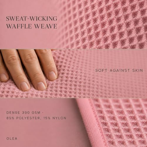 Olea Pilates Mat Towel, Designed for Pilates, Non-Slip Grip, 72x24, Pink