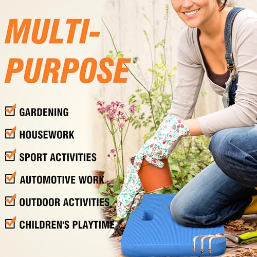 Gardzen 3-Pack Extra Thick Garden Kneeling Pad | EVA Foam Kneeler Pad for Gardening, Baby Bath, Yoga, Pilates, Exercise, 18" x 11" x 1.5", Blue - size: 18" x 11" x 1.5" - 3 Pack