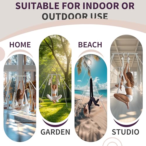 Kojem Aerial Silk Fabric Yoga Swing Kit For Fitness Yoga Inversions Flexibility Core Strength Dance White Nylon Fabric 6.6/13.1 Yards - size: 6.56 Yards