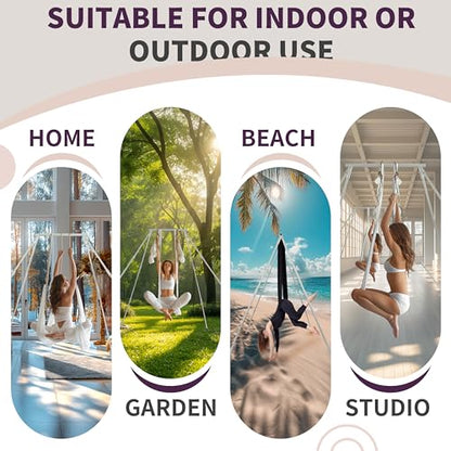 Kojem Aerial Silk Fabric Yoga Swing Kit For Fitness Yoga Inversions Flexibility Core Strength Dance White Nylon Fabric 6.6/13.1 Yards - size: 6.56 Yards