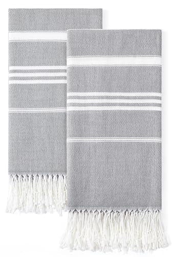 Antfuny 2 Packs Turkish Beach Towels Sand Free Quick Dry Oversized Bath Pool Swim Towel Extra Large XL Big Blanket Adult Travel Essentials Cruise Accessories Must Haves Clearance Vacation Stuff - color: Thinner Set Grey