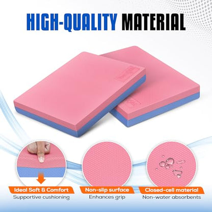 Yes4All Exercise Balance Pad, Non-Slip Foam Kneeling Pad - color: Rose quartz/Serenity - L - (15,5" x 13,5" x 2,4"), size: Large