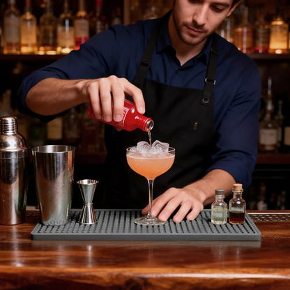 ZJWZLG Bar Mat 5.9"x11.8"(2Pcs) Non-Slip Rubber Bar Mat, Spill Proof & Flat Design,Easy to Clean Textured Surface for Home Bar,Coffee Station, Bartending - Protects Countertops & Glassware(Gray). - color: Gray, size: 6" x 12"