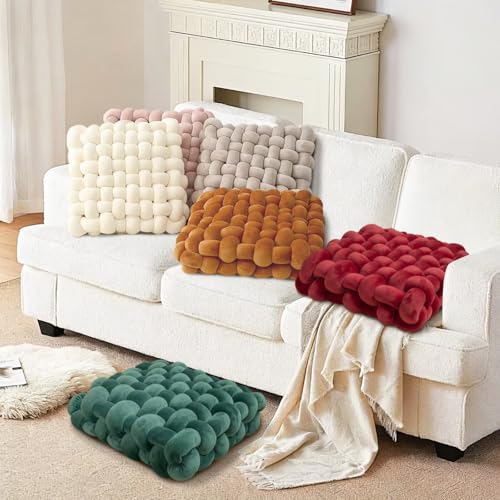 Knot Throw Pillows Thick Square Emerald Green 15.7" Soft Cushion | Soft Accent Pillows, Decoration Cushion, For Couch Home Office Living Room Bedroom Bed Sofa - color: Emerald Green, size: 15.7"×15.7"