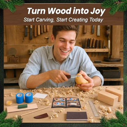 Wood Carving Kit, 13Pcs Whittling Kit with Carving Knives for Beginners | Bird DIY Whittling Knife Set with Leather Sheath, Woodworking Hobby Craft Kits for Adults & Kids, Meaningful Gift - color: Bird Wood Carving Kit