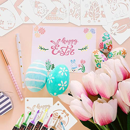 Augshy 56 Pack Easter Stencils, Christian Reusable for Painting Crafts | Holiday Stencils Set, Scrapbooking and Drawing, Wall Floor Decor, DIY Rock Painting, Art Projects, 3 Inch, Easter Painting - style: Easter