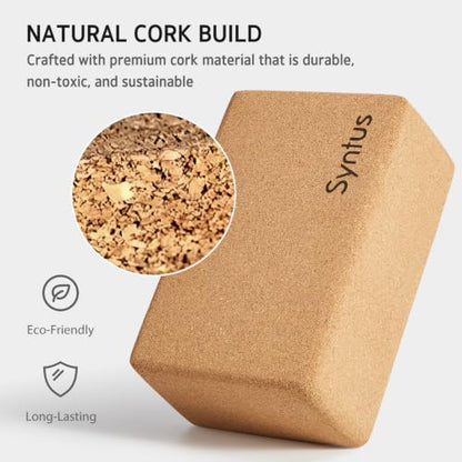 Syntus Cork Yoga Block for Yoga, Fitness, Pilates, Stretching