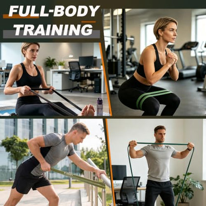 Resistance Bands for Pull Up Assist, Stretch Bands & Exercise Workout Set - color: 5-125LBS GREEN BROWN