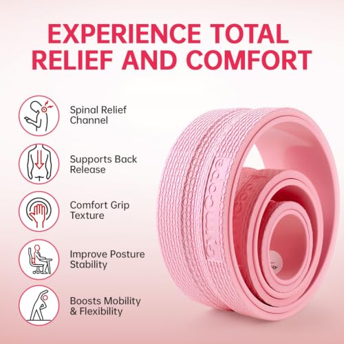 GymCope 3-Pack Back Roller Wheel Set, Spine-Safe Groove, 500 lbs | 1/2in sweat-resistant foam over ABS core, 3-pack 4in 6in 10in wheels, spine-safe groove, 500 lbs, yoga pilates gym, pvc free - style: 3Pack(4"+6"+10")-Pink