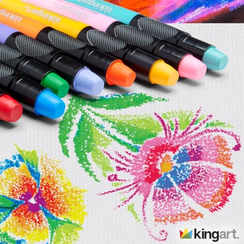 KINGART GS010-1 Mixed Media Gel Stick Crayon, Deep Navy | 1-Piece Artist Crayon: Brush on water for watercolor effects; odorless and non-toxic - color: Deep Navy