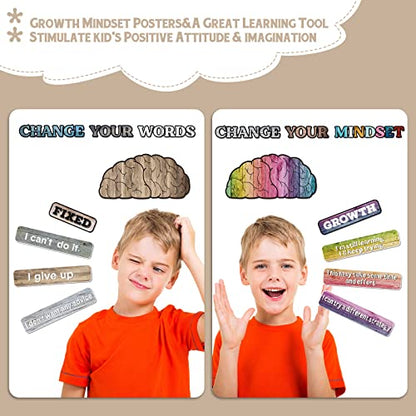 Pajean 38 Pcs Growth Mindset Posters Bulletin Board Set Classroom Decor