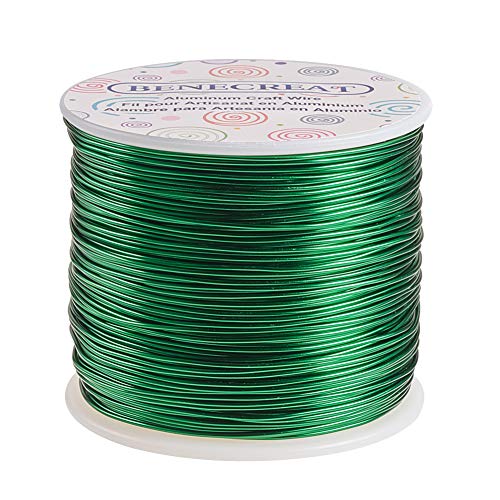 BENECREAT 12 17 18 Gauge Aluminum Wire (18 Gauge,492 FT) Anodized Jewelry Craft Making Beading Floral Wire for Halloween Christmas Frame Handicraft Making, Green - color: Green, size: 18 Gauge