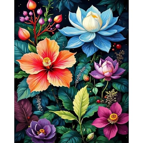 Arttoplus Flowers Paint by Numbers Kit for Adults Beginner 16x20inch | Flower Adult Paint by Number Kits on Canvas, DIY Oil Painting by Numbers for Gift Home Wall Decor (Without Frame) - color: MT22576-US