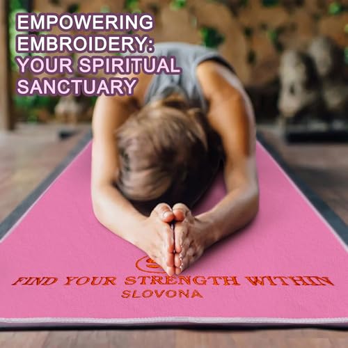 Upgraded Yoga Mat Towel with Bonus Grip Socks, Elegant Embroidered - color: Rose Pink