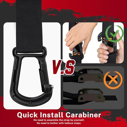 Gonex Wooden Gymnastic Rings with Adjustable Straps, 8.7 ft | Birch Wood Rings, Quick-adjust Carabiners Buckle Numbered Straps, Home Gym & Outdoor Training, Full-body Strength Workouts - style: 32mm Birch Wooden Ring & Carabiner Numbered Straps