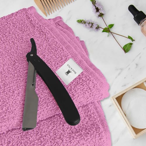 Reed&Pick Hand Towels (Pack of 24) Pink Economy Towels Salon Towels - 100% Cotton Spa Towel– 16 x 27 Inches Highly Absorbable, Facial, Gym, Hair Face Towels Bulk - color: Pink, size: 16x27 Pack of 24