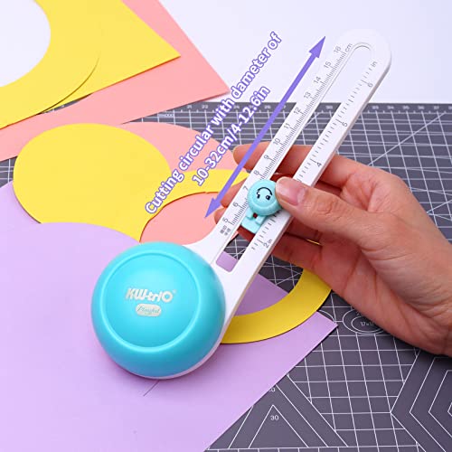 Adjustable Circle Paper Cutter for Precision Crafting | Swivel Metal Blade, Cuts 1-8 Inch Diameters, Ideal for Cards, Scrapbooks & Art Projects, Compact 7x22x5cm Base