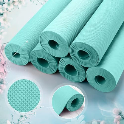 Timgle 12 Pack Yoga Mat Bulk, 4mm Thick Extra Long Sports Mat Anti Slip Tear Resistant Yoga Exercise Set for Fitness Stretching Home Workout Gym and Studio - color: Teal