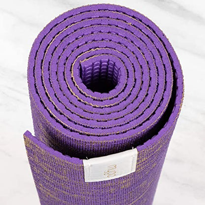 Myga Jute Yoga Mat, High Performance Vegan Floor Exercise Mat, Eco Friendly Biodegradable Yoga Mat with PVC Backing,72" x 24", 0.2" Thickness - color: Purple