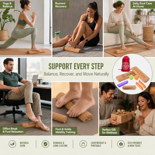 Foot & Ankle Strengthener Kit Cork 4-in-1 Balance Board with Accessories