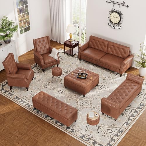 FiveWillowise 55" Bedroom Bench, End of Bed Bench with Storage, Brown - color: Brown, size: 55-inch