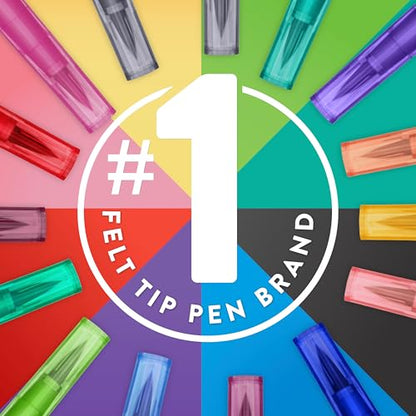 Paper Mate Flair DUAL Felt Tip Pens, Brush and Medium Tips, 16 Count - Journaling, Note-Taking, Hand Lettering - style: Dual Tip