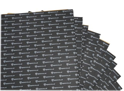 Rockville RockMat Pro 50 Sq Ft 3-in-1 Car Sound Deadener, 275mil, 20 Sheets | Foam/Rubber/Aluminum, Self-Adhesive, Waterproof, 7mm Thick, Includes Roller, Non-Toxic, Vibration Dampening, Paintable - style: 50 SQUARE FEET