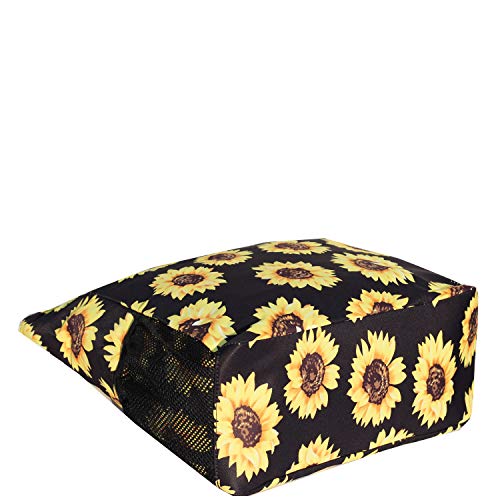 ESVAN Original Floral Water Resistant Large Tote Bag Shoulder Bag for Gym Beach Travel Daily Bags Upgraded - color: [N] Sunflower