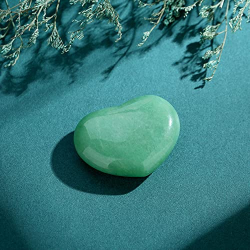 QINJIEJIE 1.8" Large Heart Stone Green Aventurine Healing Crystals Stones - color: Z - 1.8" Large - Green Aventurine Heart