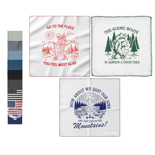ARMORAY Sweat Absorbing Towel Handkerchief – Quick-Dry Microfiber Gym Towels for Face, Hands & Body – Workout Towel for Men, Sport Rag, Perfect for Tennis, Pickleball & Sauna Use by Women - color: Escape Series (3 Pack)