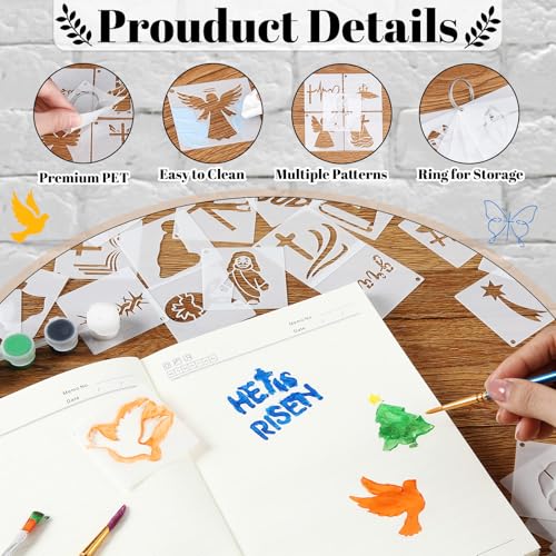 Fainne 100 Pcs 2 Inch Cross Stencils Small Stencils for Painting | Reusable Craft Stencils, DIY Scrapbook, Wood Wall Fabric Rock Chalkboard Sign Painting, Home Art Decor Projects - style: Easter Style
