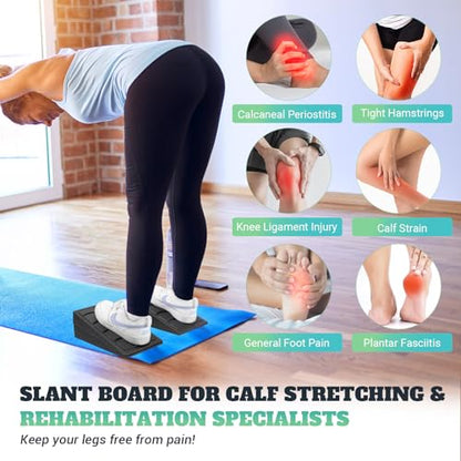 Squat Wedge Block, 960 LBS Weight Capacity, Slant Board for Calf Stretching - color: Classic&Black