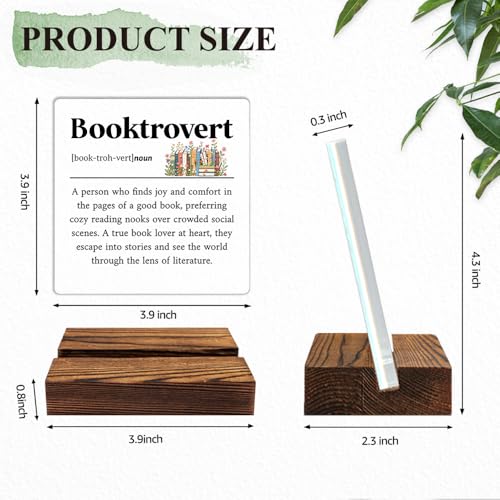 Booktrovert Definition 아크릴 사인 여성용 책 애호가를 위한 선물 - color: 화이트 & 멀티