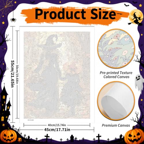 SUJINMEI Witch Paint by Numbers Kit for Adults Without Frame 16X20 inch | Halloween Adult Paint by Number Kits on Canvas, Halloween Painting by Numbers for Adults, Acrylic Paints for Home Wall Decor - color: MT23187-US