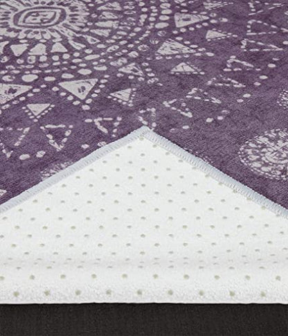 Manduka Yogitoes Hot Yoga Mat Towel - 71" | Moisture Activated Grip | Patented Silicone Nubs | Highly Absorbent, Durable & Easy Care | Made from Recycled Materials | 71 x 24 Inches | Geija Purple - color: Geiija Purple, size: 71" x 24"