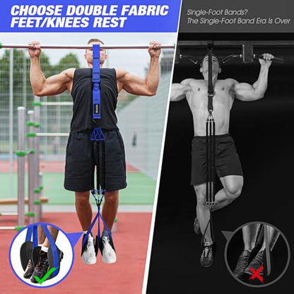 Ayombo Pull Up Assistance Bands, Resistance Bands for Pull Up Bar Workout, Adjustable Heavy Duty Pull Up Assist Equipment with 4 Assistance Bands, Home Gym Fitness Exercise Strength Training - color: Blue