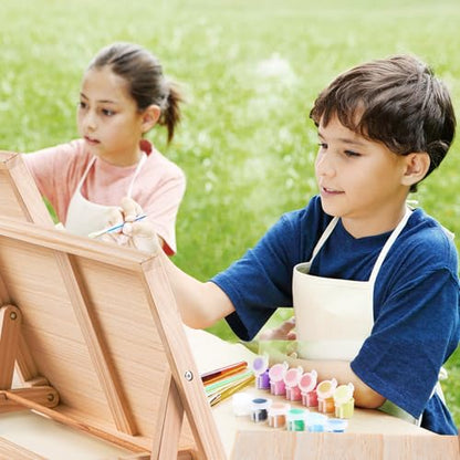 Koseibal 2 Pack Tabletop Wood Easel Stand for Art Painting Canvas Display | Portable Angle Wooden Art Easel Stand, Adjustable Sketching Board for Student, Artist, Beginner Canvas Painting