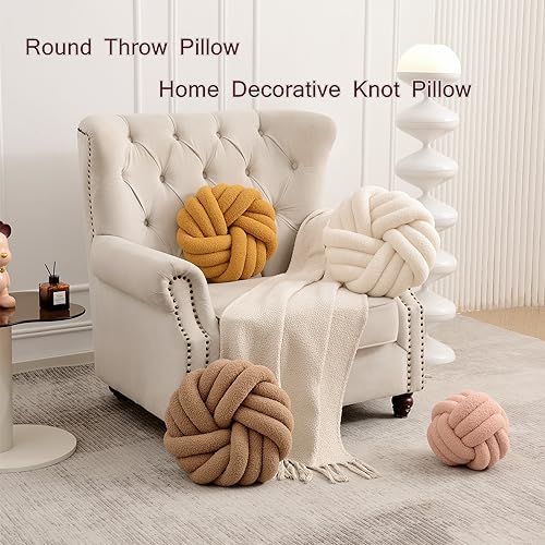 Knot Pillow,Yellow Decorative Pillows 13.7" - color: Yellow