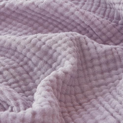 EMME Cotton Muslin Throw Blanket Lavender 50"x60" Couch Breathable Gauze Blanket Soft Lightweight - color: 11 - Lavender, size: Throw (50" X 60")