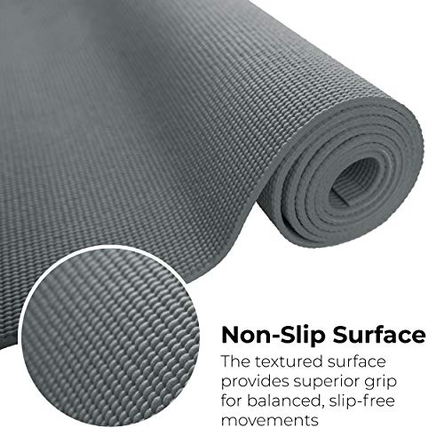 Bulk Yoga Mats, 10 Pack, 4mm Thick, 68x24in - color: Gray