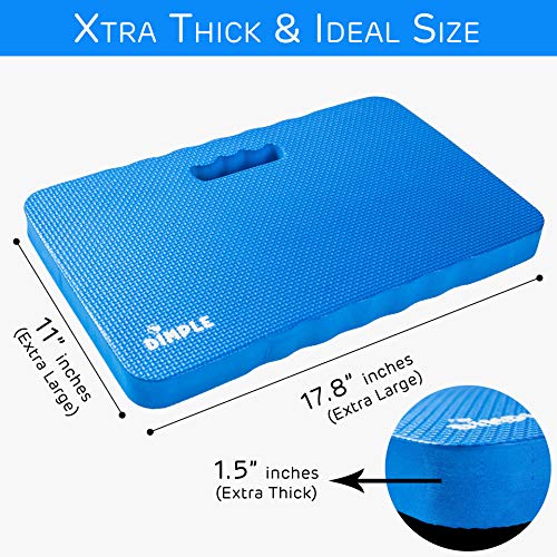 Dimple Thick Kneeling Pad | Garden Pad for Gardening | Kneeling Pad for Work | Garden & Bathtub Kneeler for Baby Bath | Kneeling Mat for Exercise & Yoga (XL) 17.8 x 11, Thickest 1-½"(2 Pack, Blue) | Garden & Bathtub Kneeler for Baby Bath, Kneeling Mat for