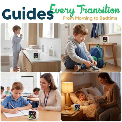 Digital Visual Timer for Kids - Calmer Routines & Transitions | Silent, Rechargeable, 99-Min Clock, Alarm, Countdown & Count-up; For Classroom, Home & Therapy - Builds Focus & Independence - color: White