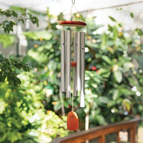 Woodstock Wind Chimes Original Amazing Grace Chime, Memorial Chimes for Outside, Outdoor Decor for Patio, Porch, Garden, Sympathy Chime, Silver, 24" - color: Silver, size: 24" Medium